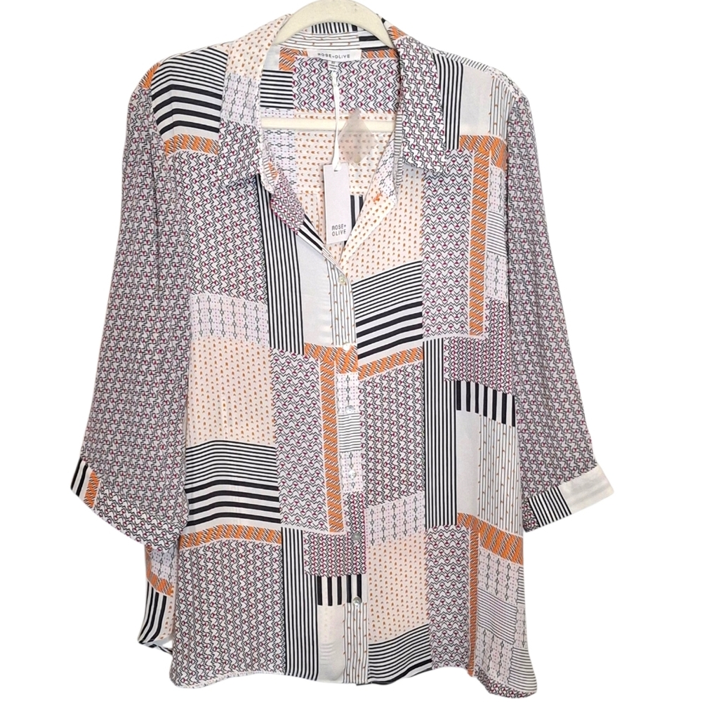 Beautiful NWT Rose + Olive Button Down Blouse 2X
